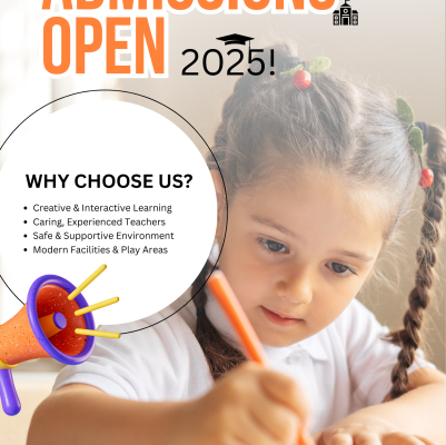 Orange Modern School Admission Poster